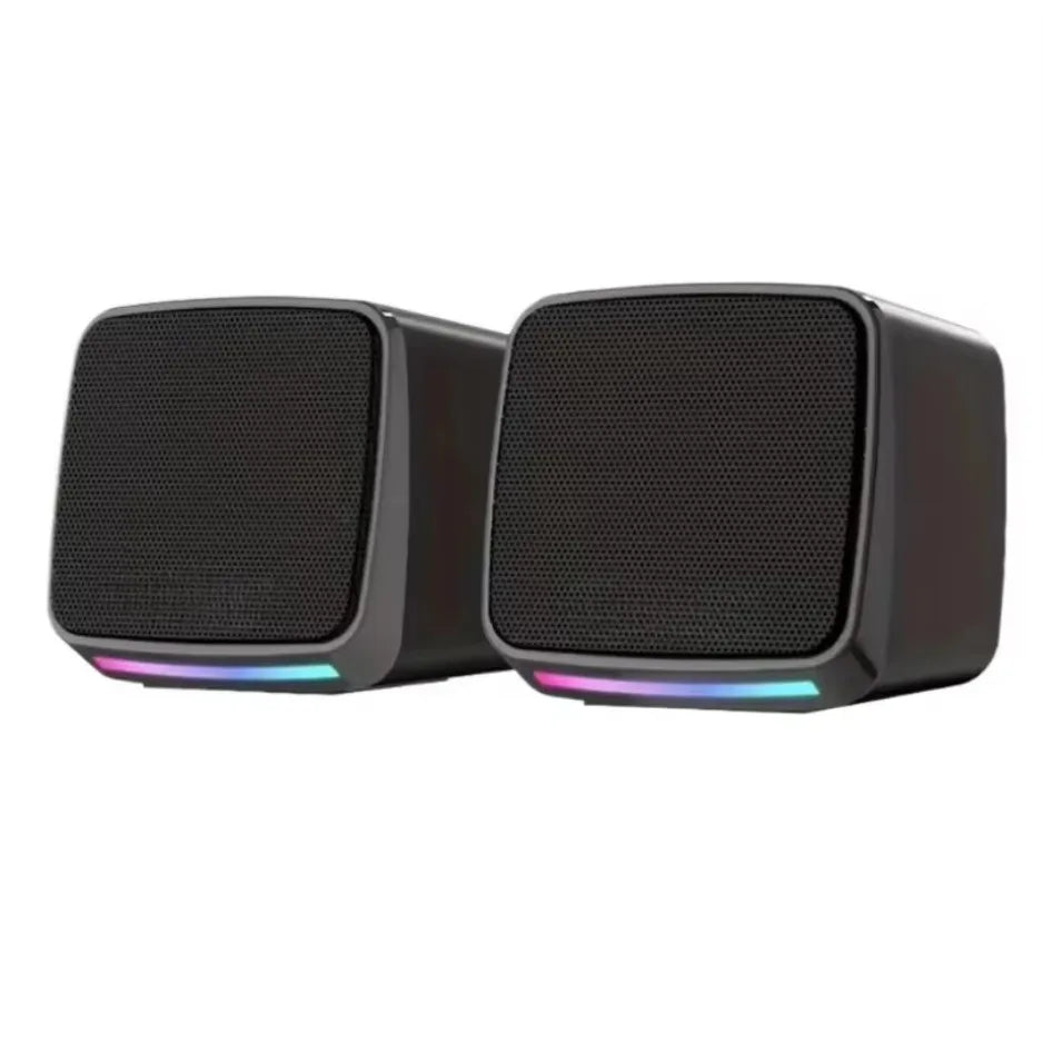 Mini Computer Speakers – Portable USB Powered 3.5mm Aux Speakers With Cool Lights - ZOOMNSTORE