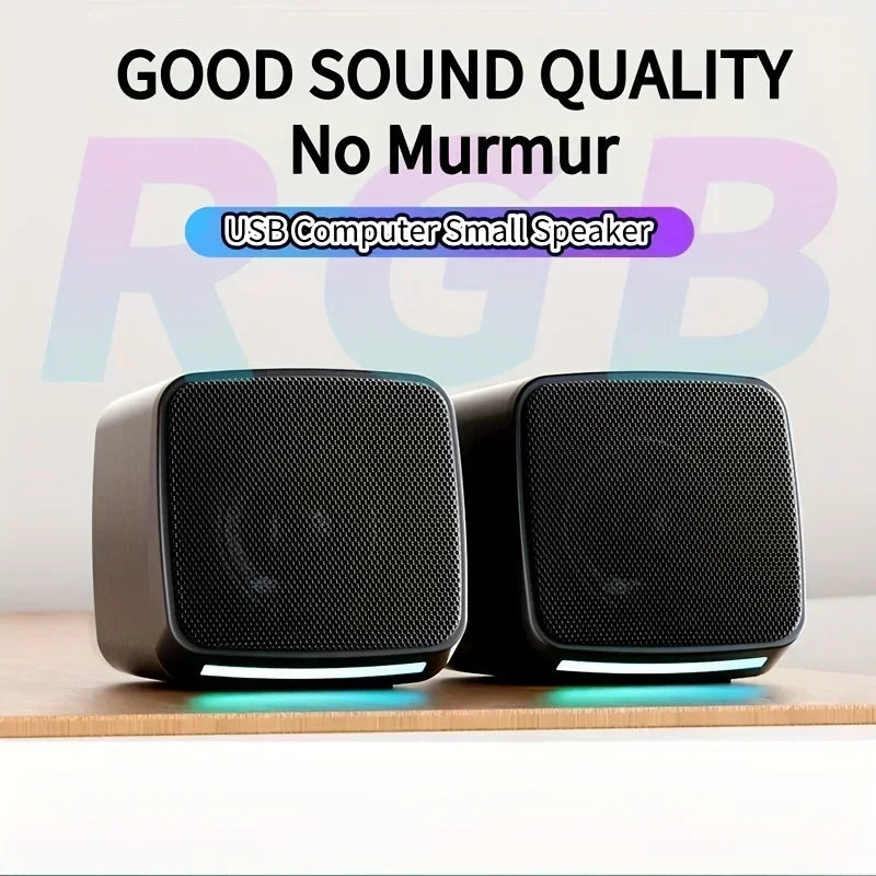 Mini Computer Speakers – Portable USB Powered 3.5mm Aux Speakers With Cool Lights - ZOOMNSTORE