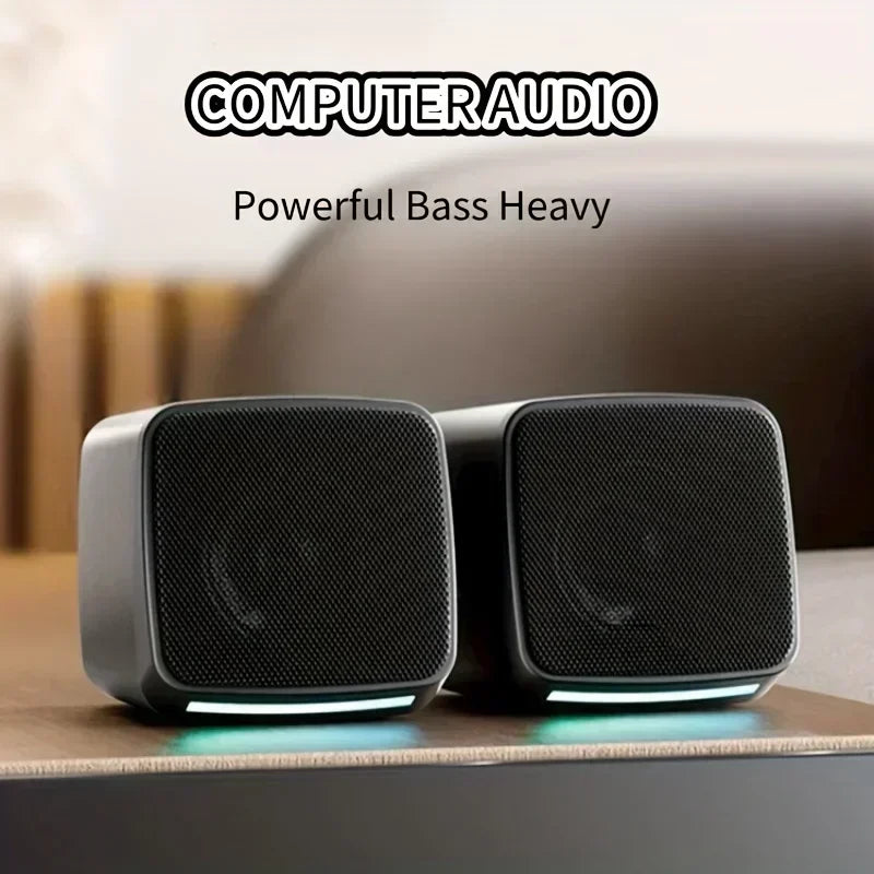 Mini Computer Speakers – Portable USB Powered 3.5mm Aux Speakers With Cool Lights - ZOOMNSTORE