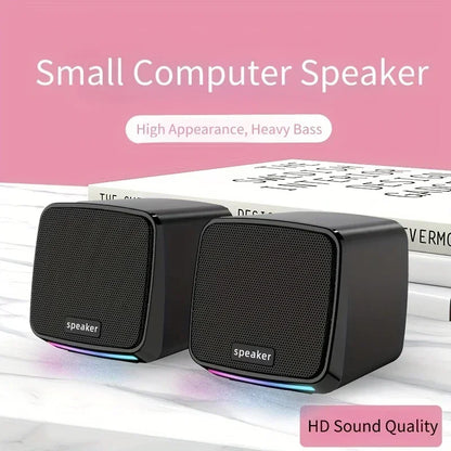 Mini Computer Speakers – Portable USB Powered 3.5mm Aux Speakers With Cool Lights - ZOOMNSTORE