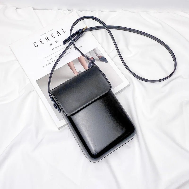 Mini PU Leather Crossbody Bag - Womens Solid Designer Shoulder Purse - ZOOMNSTORE