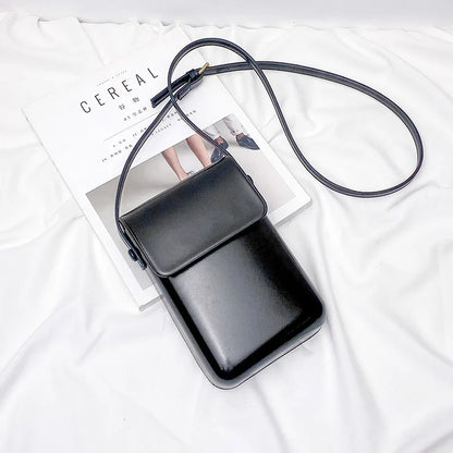 Mini PU Leather Crossbody Bag - Womens Solid Designer Shoulder Purse - ZOOMNSTORE