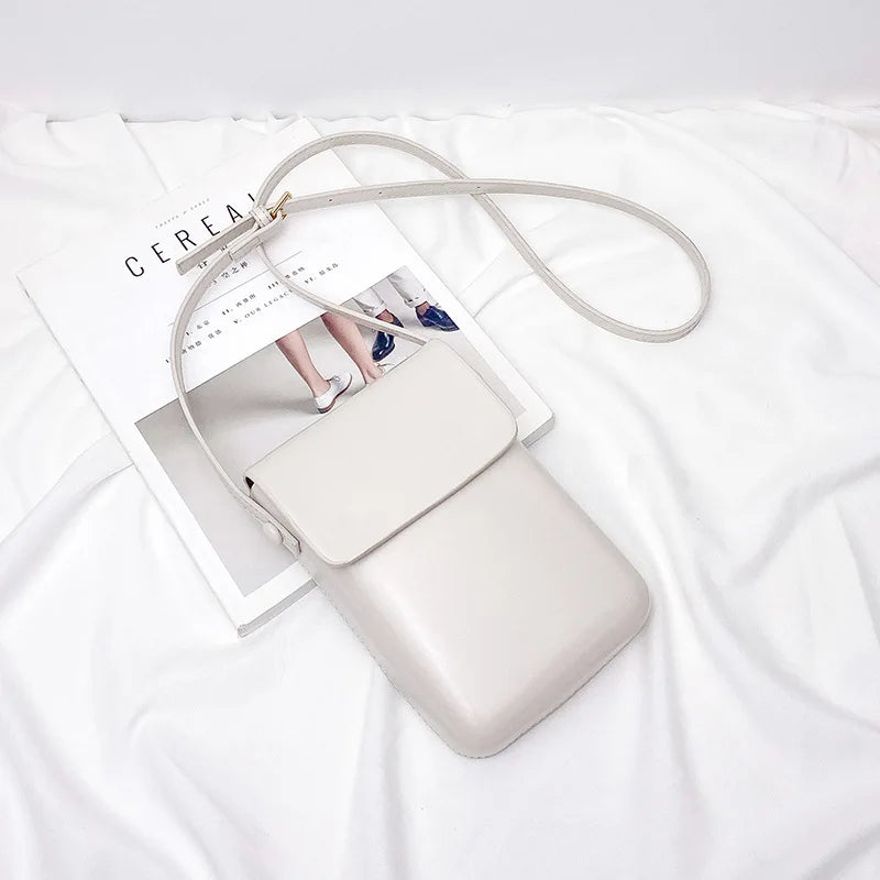 Mini PU Leather Crossbody Bag - Womens Solid Designer Shoulder Purse - ZOOMNSTORE