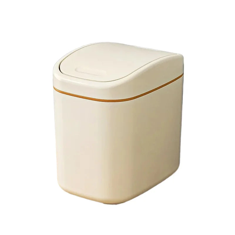 Mini Desktop Trash Can - Small Plastic Waste Bin with Shake Cover for Home Office - ZOOMNSTORE