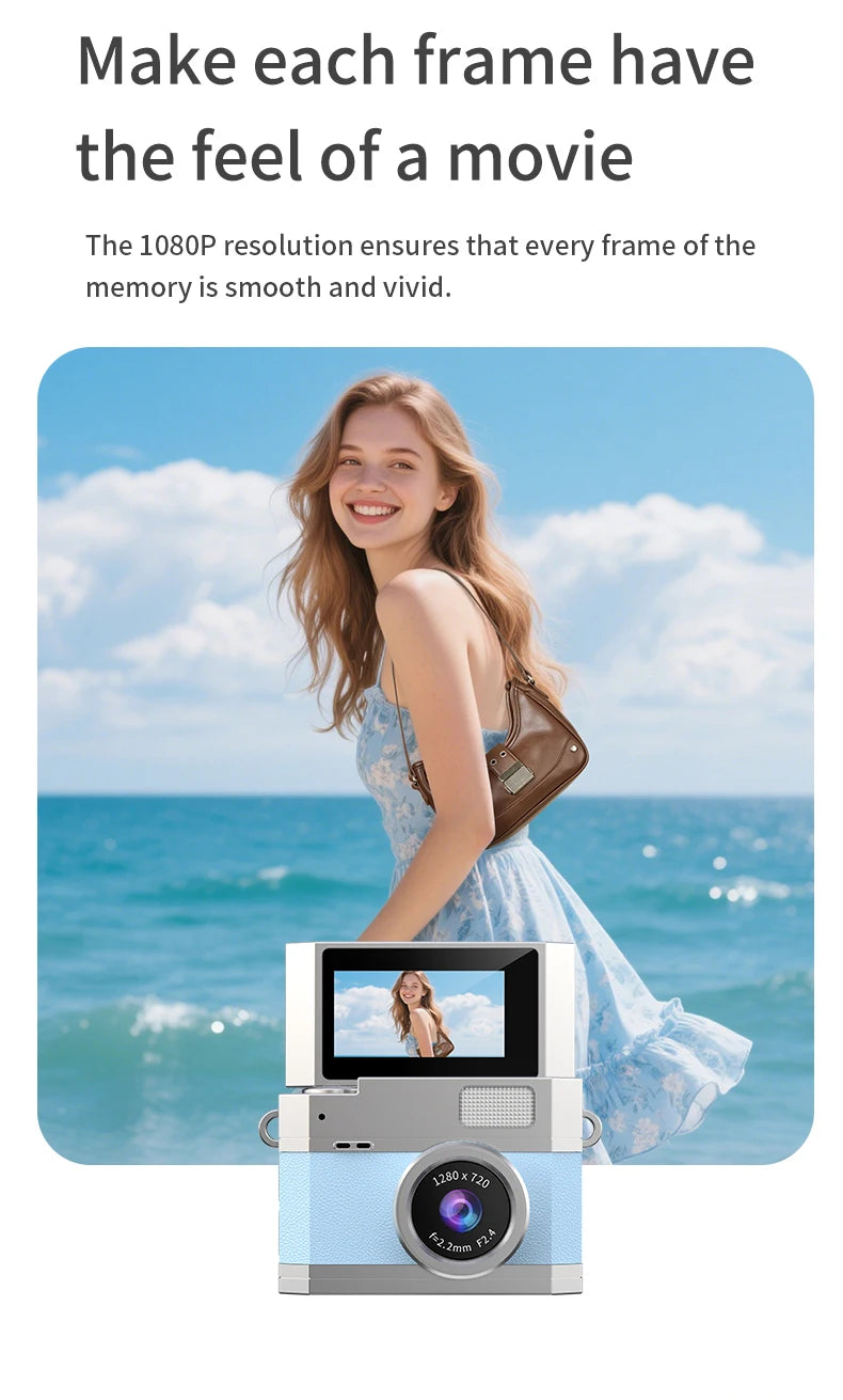 Mini Digital Camera - 1080P Video Recorder With Flip Selfie Screen & LED Fill Light - ZOOMNSTORE
