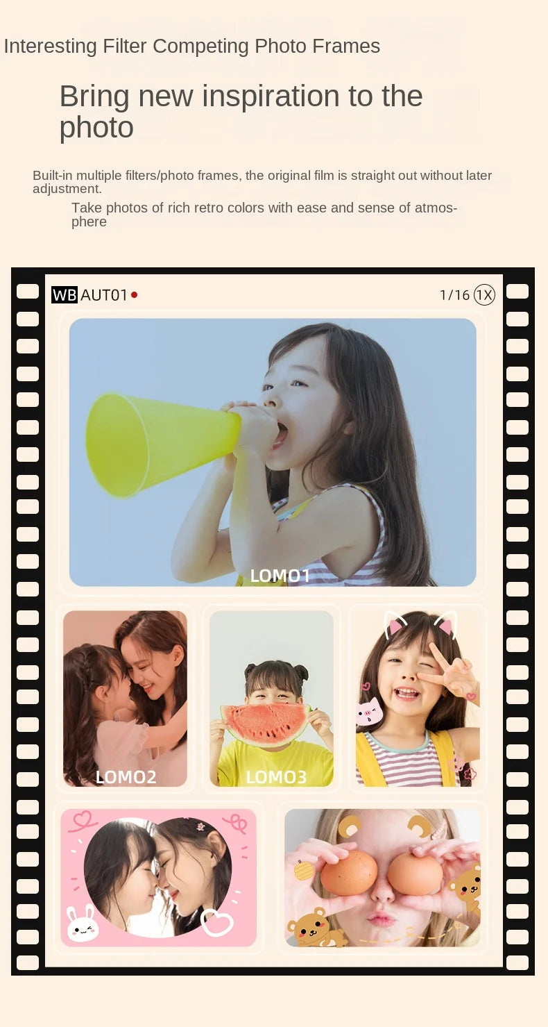 Mini Digital Camera - 0GB-128GB Video Camcorder for Kids Christmas  New Year Gift - ZOOMNSTORE