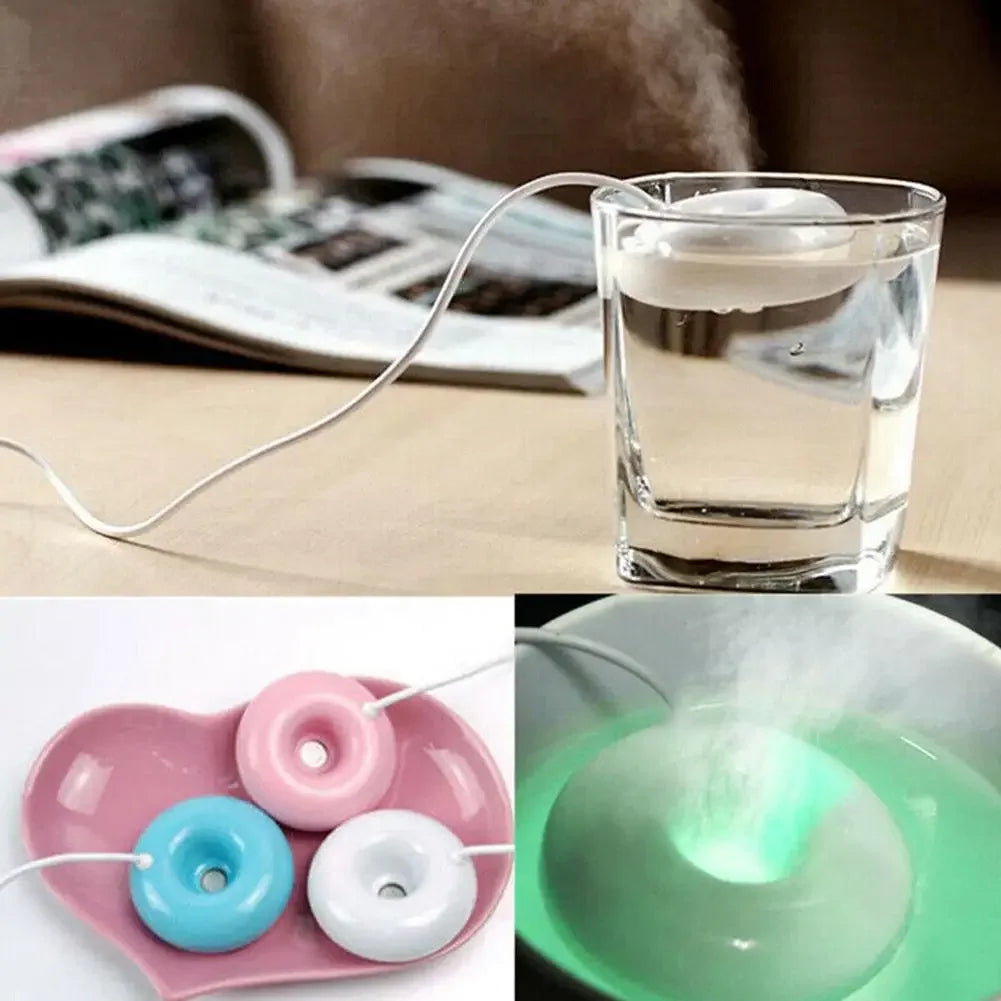 Mini Donut Humidifier - USB Air Purifier  Steam Diffuser for Home  Office - ZOOMNSTORE