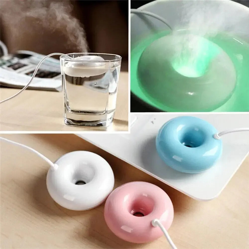 Mini Donut Humidifier - USB Air Purifier  Steam Diffuser for Home  Office - ZOOMNSTORE