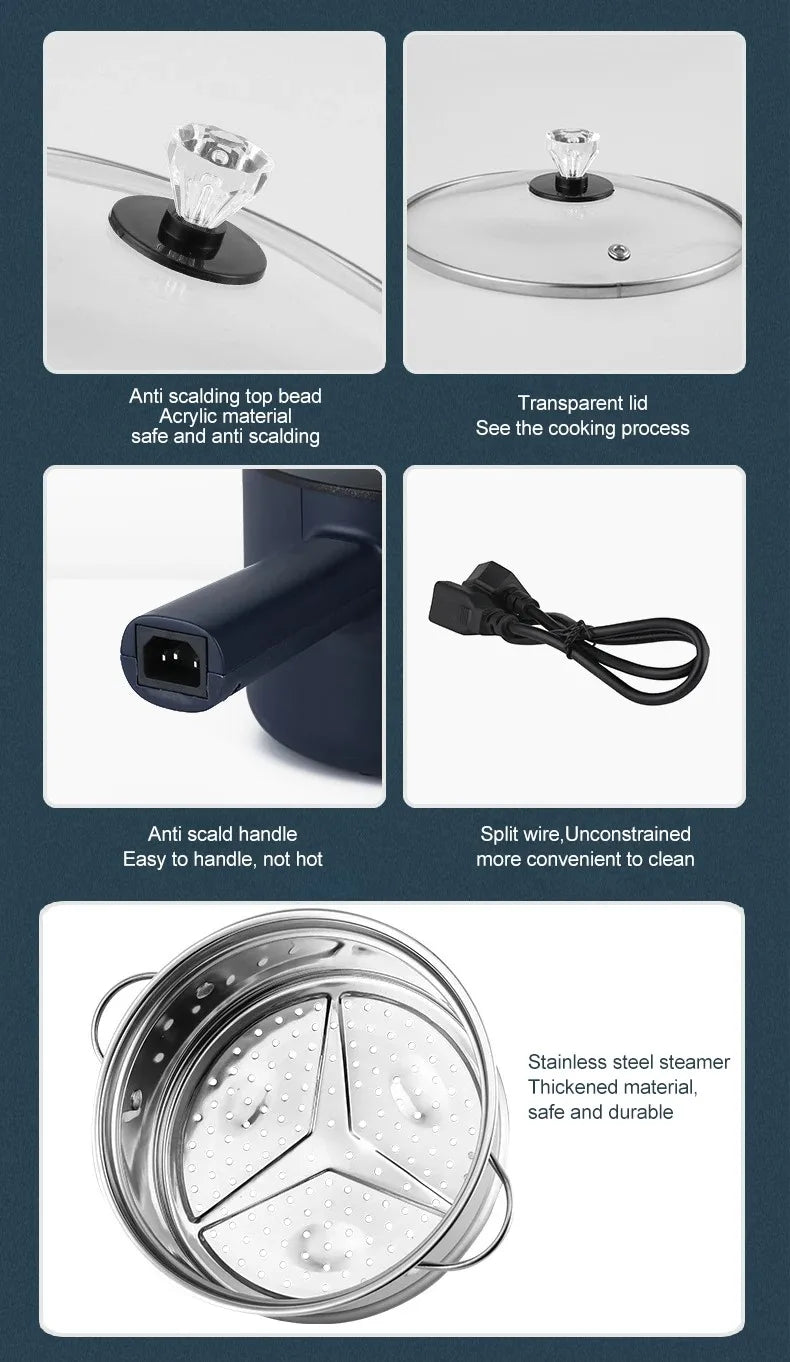 Mini Electric Multi-Function Cooker - Non-Stick Hot Pot  Noodle Maker - ZOOMNSTORE
