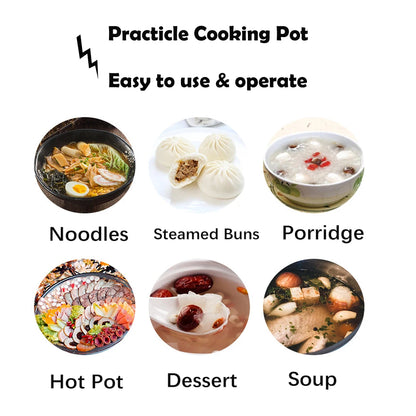 Mini Electric Hot Pot - Multifunction Cooker for 1-2 People Ramen  Rice 220V - ZOOMNSTORE