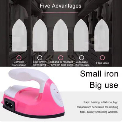 Mini Electric Iron - Portable Heat Press Handheld Steam Iron for Wrinkle Removal - ZOOMNSTORE