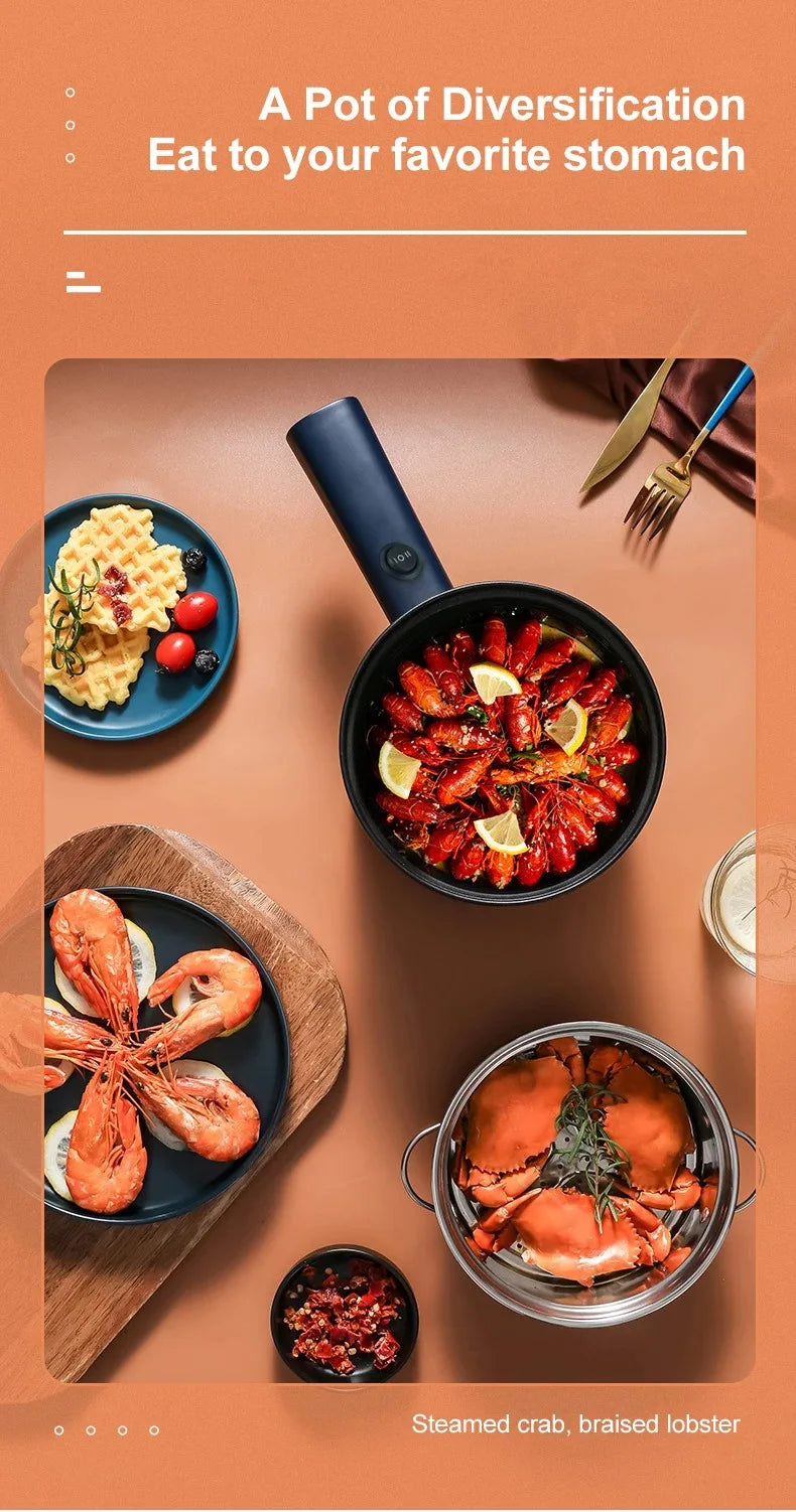 Mini Electric Multi-Function Cooker - Non-Stick Hot Pot  Noodle Maker - ZOOMNSTORE
