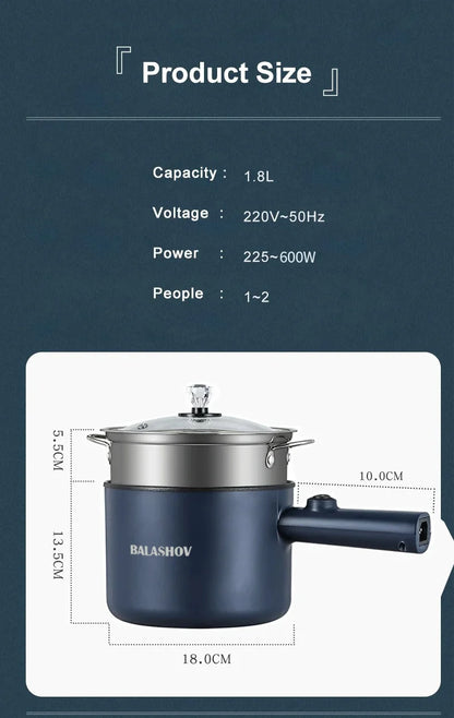 Mini Electric Multi-Function Cooker - Non-Stick Hot Pot  Noodle Maker - ZOOMNSTORE