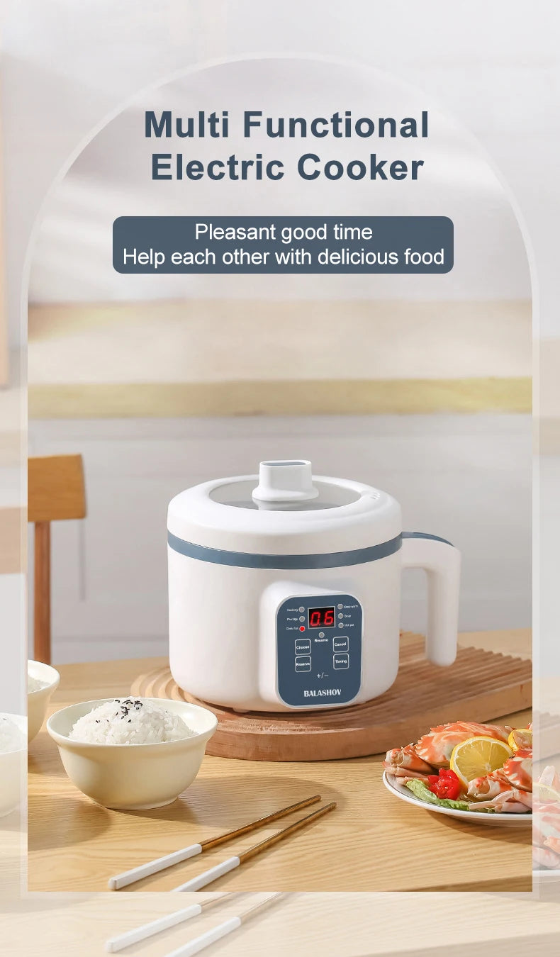 Mini Electric Rice Cooker - Intelligent Multi-Cooker for 1-2 People - ZOOMNSTORE