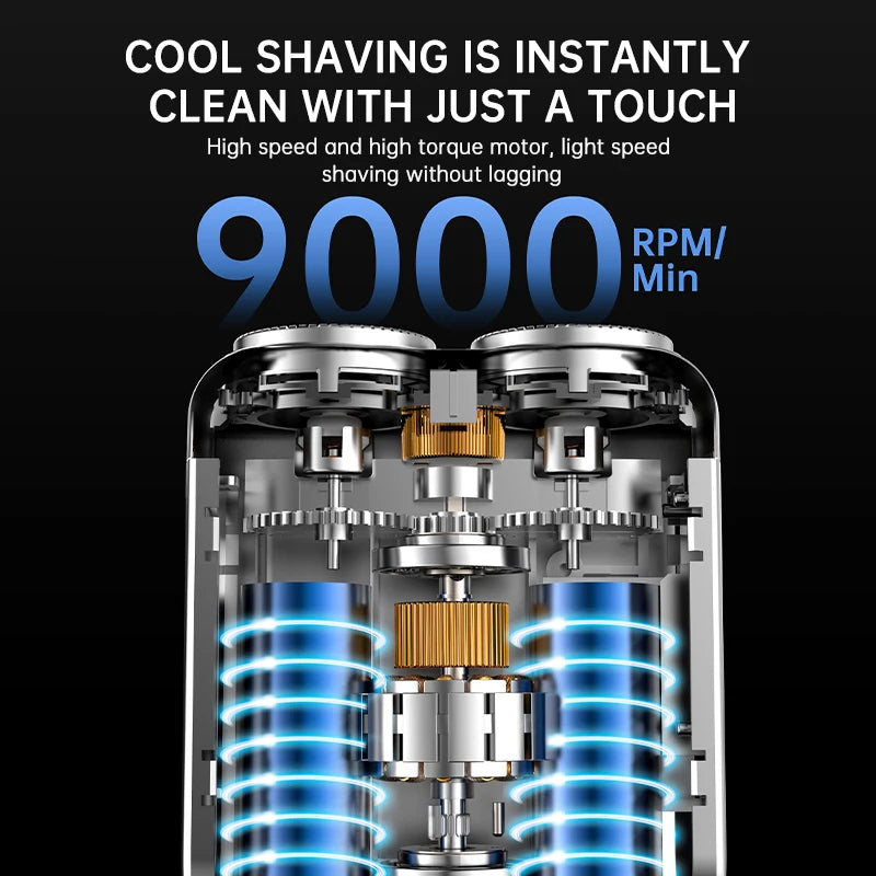 Mini Electric Shaver - Rechargeable Dual Blade Beard Trimmer with Digital Display - ZOOMNSTORE