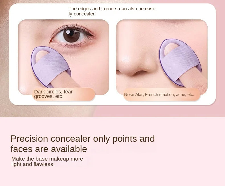 Mini Finger Puff | Small Air Cushion Foundation Sponge Makeup Applicator Set - ZOOMNSTORE