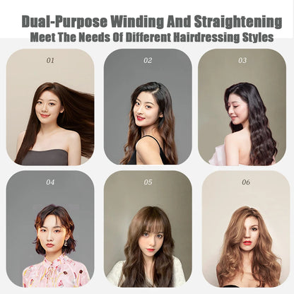 Mini Flat Iron - Dual Purpose Hair Straightener & Ceramic Curling Wand with Heat Protection - ZOOMNSTORE