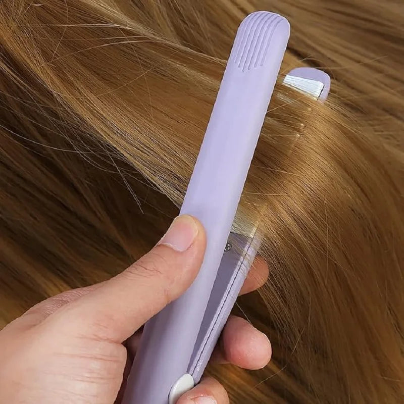 Mini Flat Iron - Travel Hair Straightener | Portable Ceramic Tourmaline Iron - ZOOMNSTORE