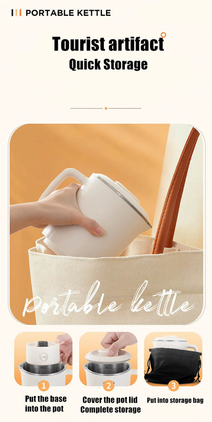Mini Folding Kettle - Portable Electric Kettle 0.6L | Fast Heating, Auto Shut Off - ZOOMNSTORE