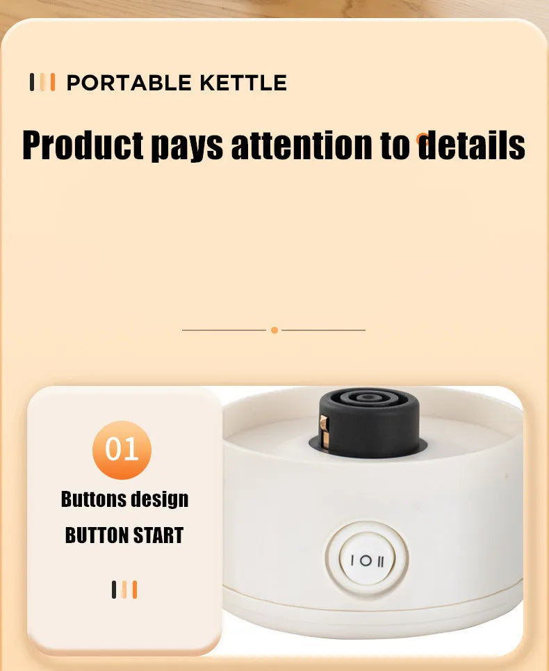 Mini Folding Kettle - Portable Electric Kettle 0.6L | Fast Heating, Auto Shut Off - ZOOMNSTORE