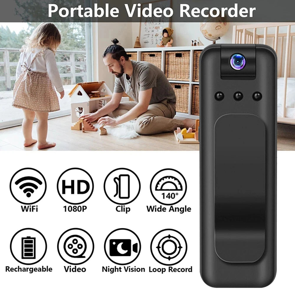 Mini HD Camera - Portable Video Recorder | Infrared Night Vision Body Worn Camera - ZOOMNSTORE