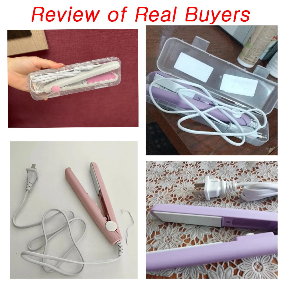 Mini Hair Straightener – 2 in 1 Ceramic Flat Iron & Portable Hair Curler - ZOOMNSTORE