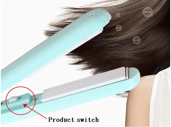Mini Hair Straightener – 2 in 1 Ceramic Flat Iron & Portable Hair Curler - ZOOMNSTORE