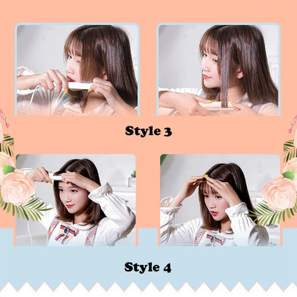 Mini Hair Straightener – 2 in 1 Ceramic Flat Iron & Portable Hair Curler - ZOOMNSTORE