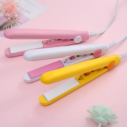 Mini Hair Straightener – 2 in 1 Ceramic Flat Iron & Portable Hair Curler - ZOOMNSTORE