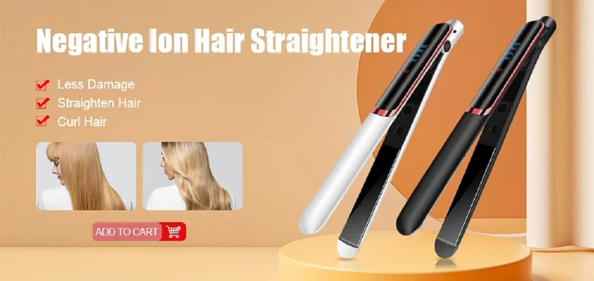 Mini Hair Straightener - Ceramic Flat Iron | Portable Travel Size Hair Iron - ZOOMNSTORE