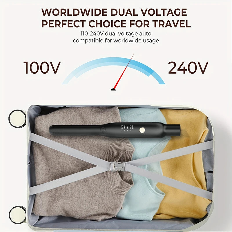 Mini Hair Straightener - Portable Flat Iron with Ceramic Curler & Adjustable Temperature - ZOOMNSTORE