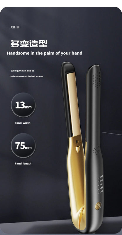 Mini Hair Straightener - Portable Flat Iron with Ceramic Curler & Adjustable Temperature - ZOOMNSTORE