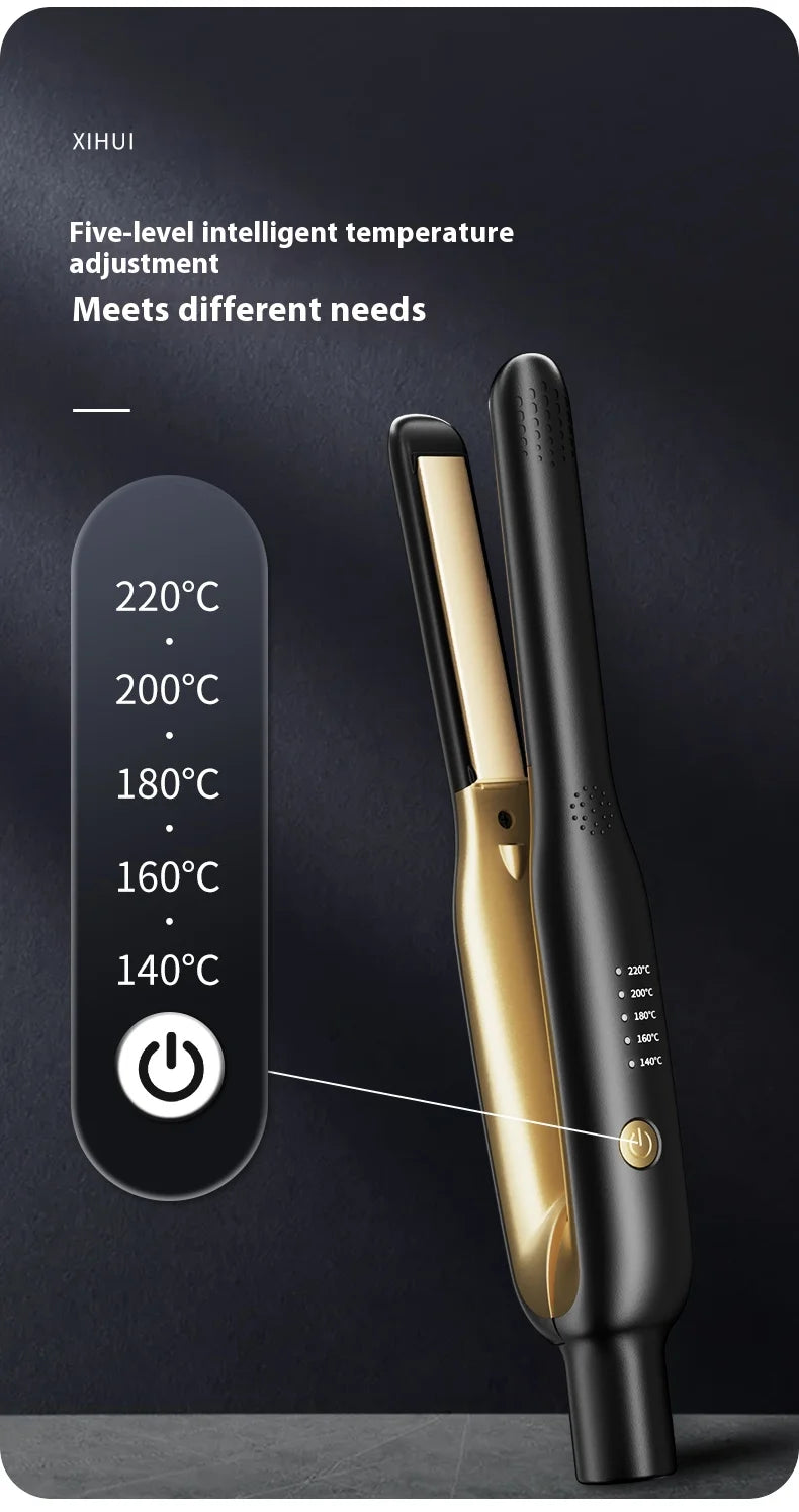 Mini Hair Straightener - Portable Flat Iron with Ceramic Curler & Adjustable Temperature - ZOOMNSTORE