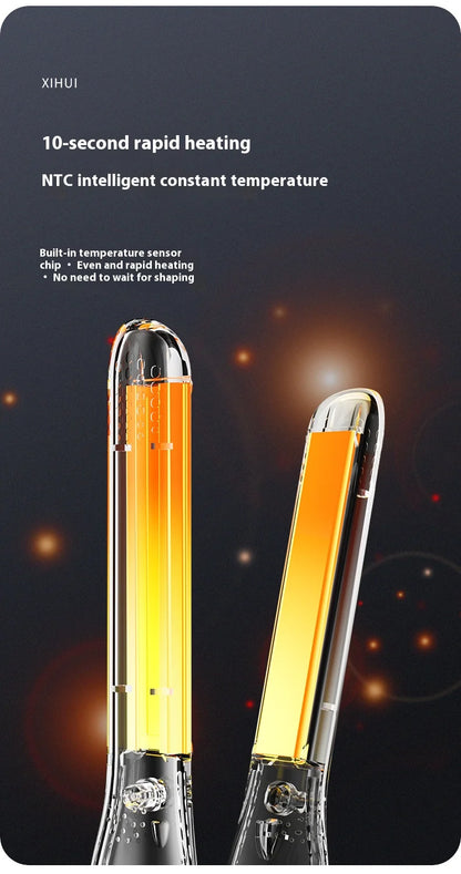 Mini Hair Straightener - Portable Flat Iron with Ceramic Curler & Adjustable Temperature - ZOOMNSTORE