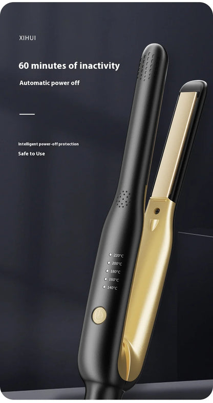 Mini Hair Straightener - Portable Flat Iron with Ceramic Curler & Adjustable Temperature - ZOOMNSTORE