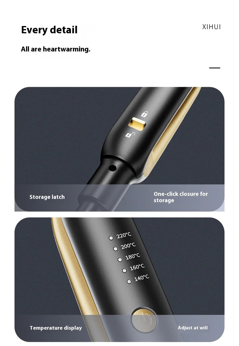 Mini Hair Straightener - Portable Flat Iron with Ceramic Curler & Adjustable Temperature - ZOOMNSTORE