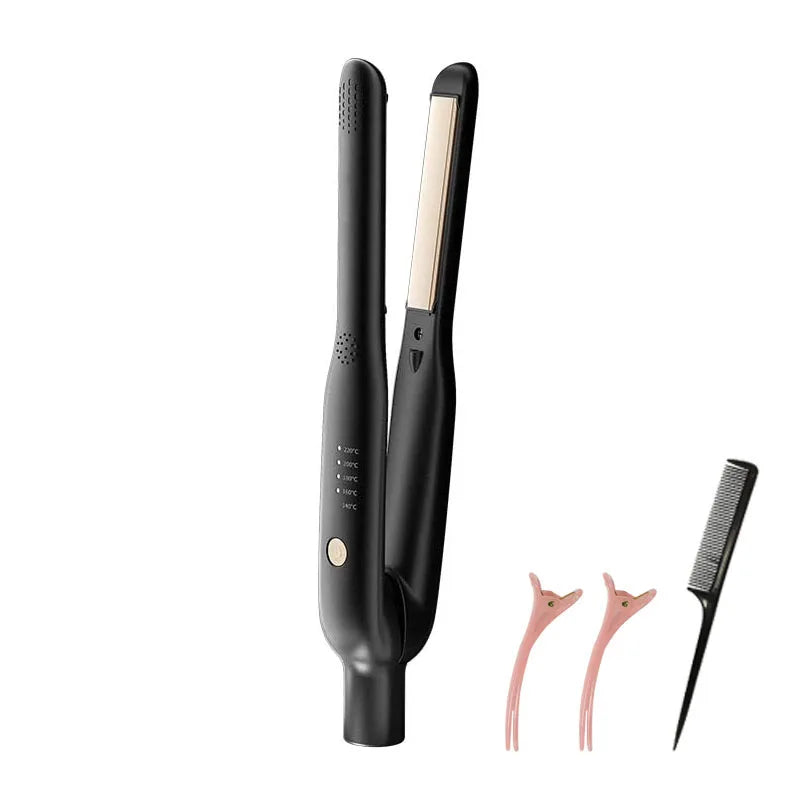 Mini Hair Straightener - Portable Flat Iron with Ceramic Curler & Adjustable Temperature - ZOOMNSTORE
