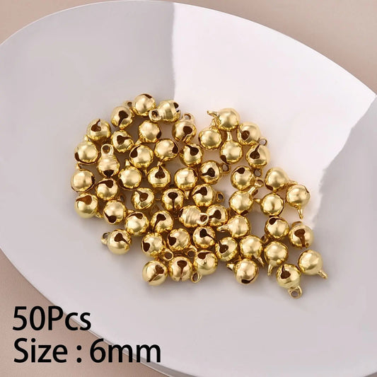 Mini Aluminum Jingle Bells - 50Pcs Colorful Brass Pendants for Dog and Christmas Tree Decoration - ZOOMNSTORE