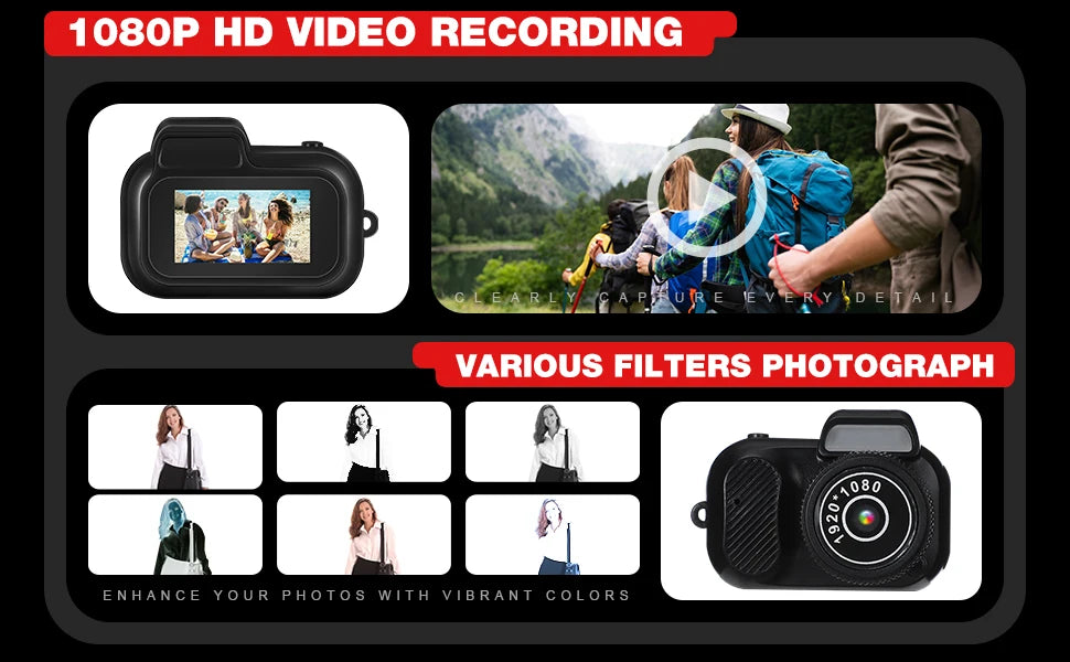 Mini Keychain Camera - 1080P Portable Mini Camcorder With Display & Loop Recording - ZOOMNSTORE