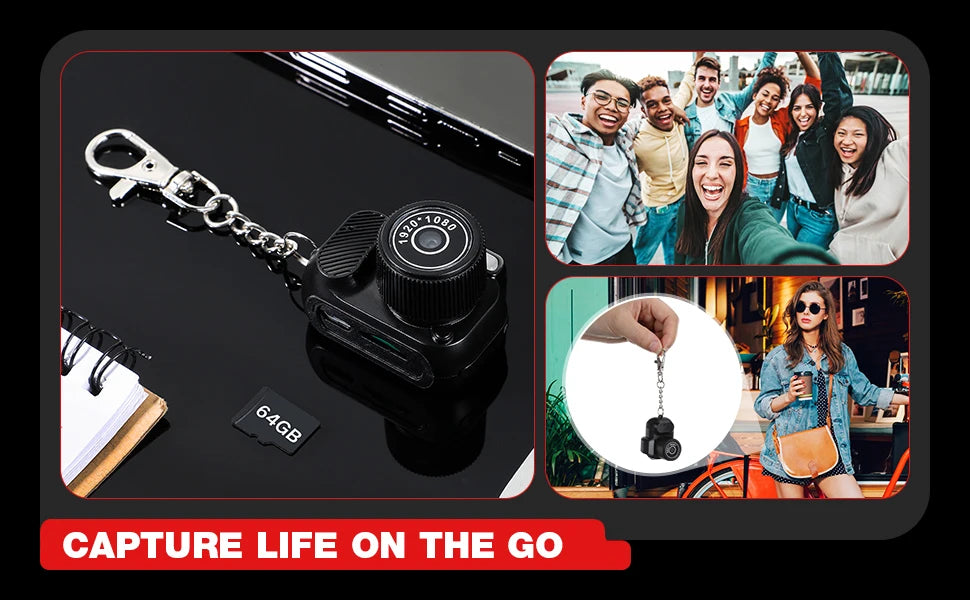Mini Keychain Camera - 1080P Portable Mini Camcorder With Display & Loop Recording - ZOOMNSTORE
