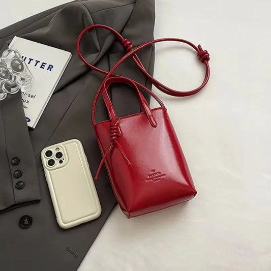 Mini PU Leather Crossbody Bag - Womens Korean Fashion Shoulder Handbag - ZOOMNSTORE