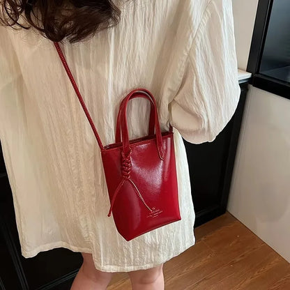 Mini PU Leather Crossbody Bag - Womens Korean Fashion Shoulder Handbag - ZOOMNSTORE