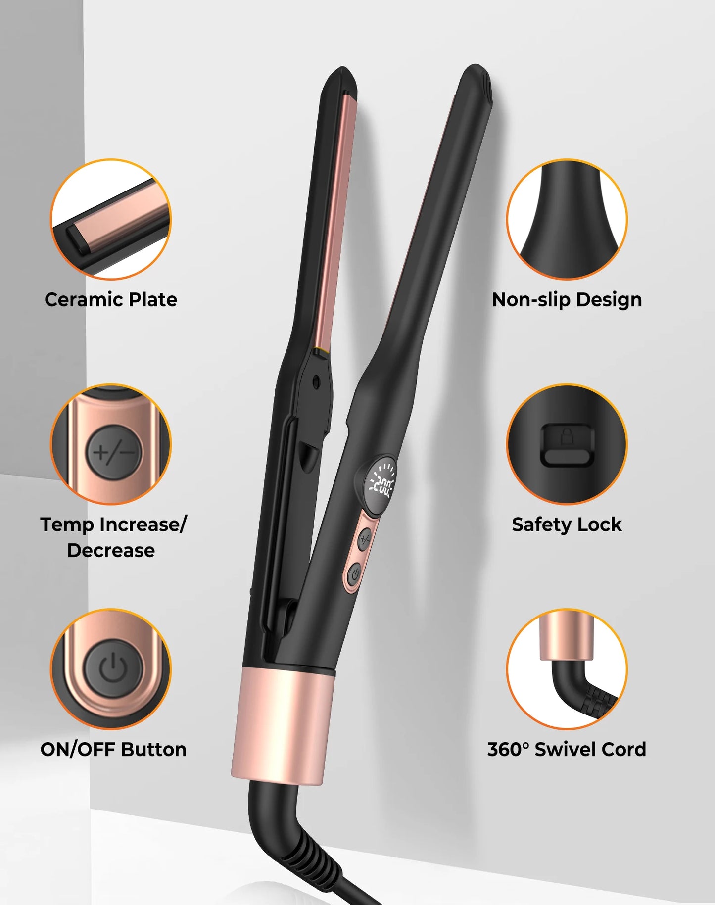 Mini Pencil Flat Iron – Small Flat Iron for Short Hair, Beard & Pixie Cut Styling - ZOOMNSTORE