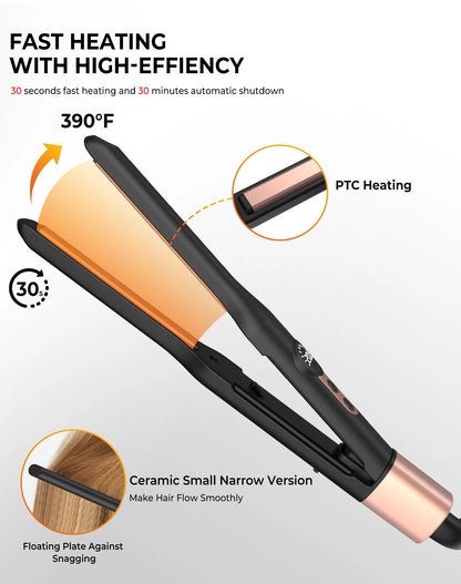 Mini Pencil Flat Iron – Small Flat Iron for Short Hair, Beard & Pixie Cut Styling - ZOOMNSTORE