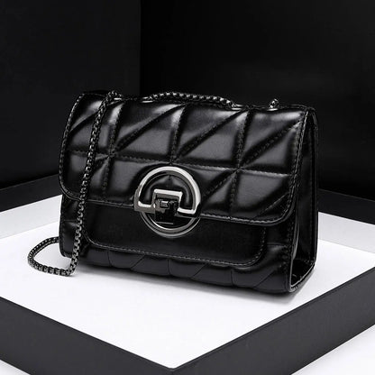 Mini Plaid Crossbody Bag - Versatile PU Leather Shoulder Bag with Zipper Closure - ZOOMNSTORE
