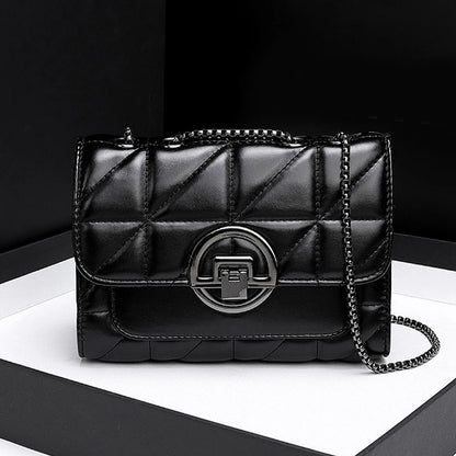 Mini Plaid Crossbody Bag - Versatile PU Leather Shoulder Bag with Zipper Closure - ZOOMNSTORE