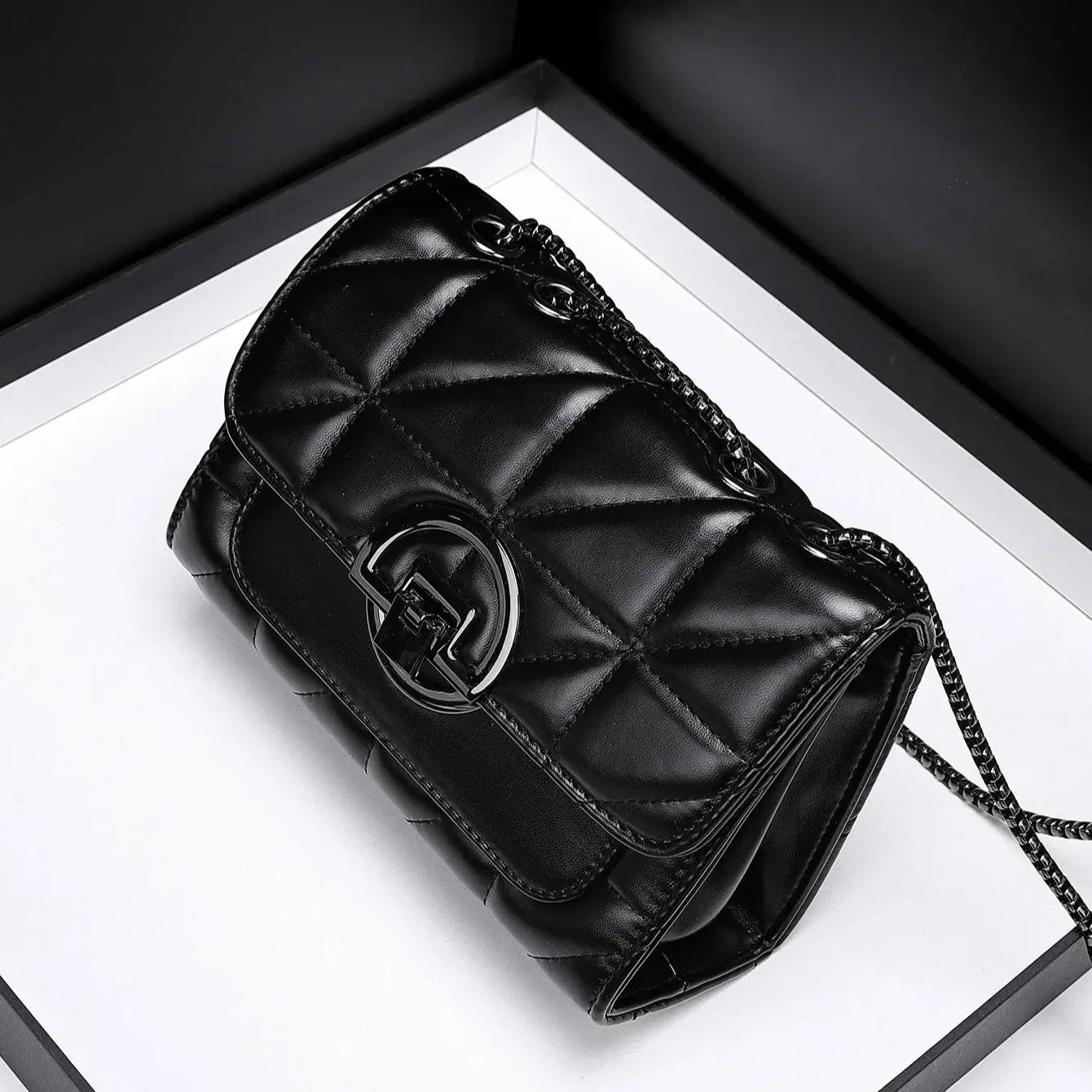 Mini Plaid Crossbody Bag - Versatile PU Leather Shoulder Bag with Zipper Closure - ZOOMNSTORE