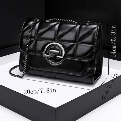 Mini Plaid Crossbody Bag - Versatile PU Leather Shoulder Bag with Zipper Closure - ZOOMNSTORE