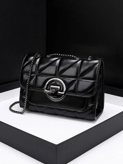 Mini Plaid Crossbody Bag - Versatile PU Leather Shoulder Bag with Zipper Closure - ZOOMNSTORE