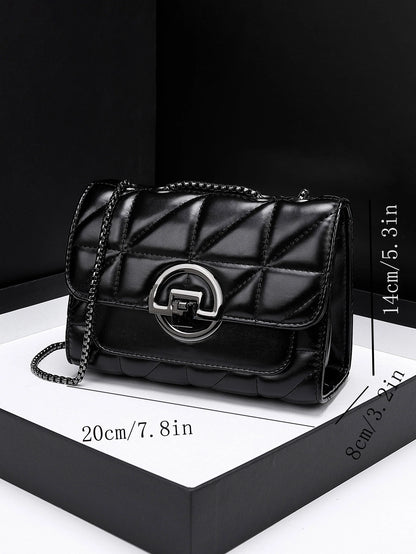 Mini Plaid Crossbody Bag - Versatile PU Leather Shoulder Bag with Zipper Closure - ZOOMNSTORE
